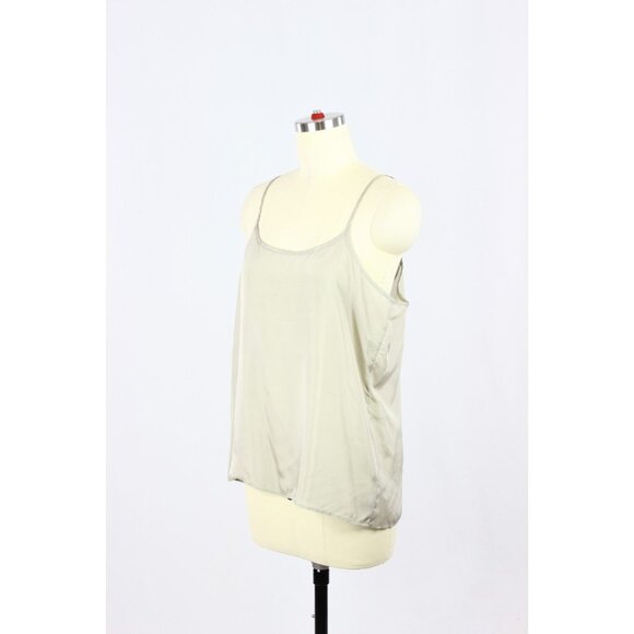 EILEEN FISHER Dove Taupe Grey 100% Silk Habotai Camisole Tank Top, Size L - Picture 7 of 12